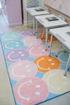Pastel Rainbow Smileys Rug | Pastel Classroom Rug | Phone a Friend | Schoolgirl Style