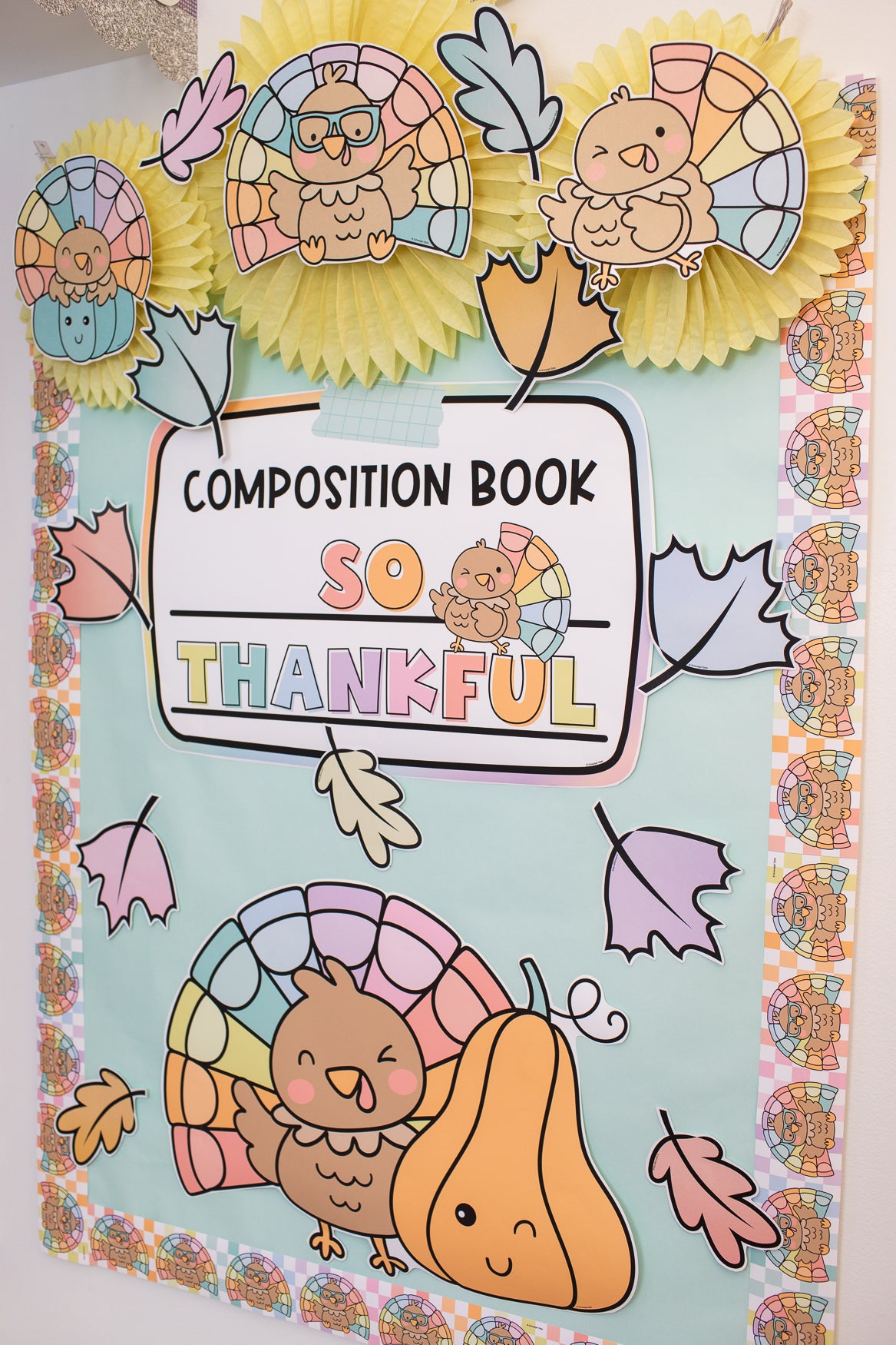 pastel thanksgiving printable door decor set