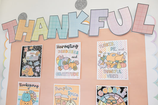 Thankful classroom bulletin board letters