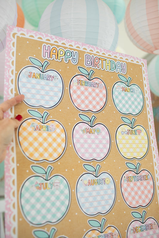 Gingham Apples Birthday Chart | A Year In Pastel