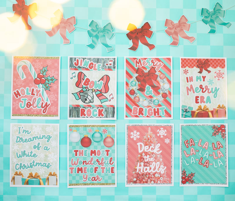 Mini Classroom Posters | Holiday Fa La La | Christmas | Printable Classroom Decor | Schoolgirl Style