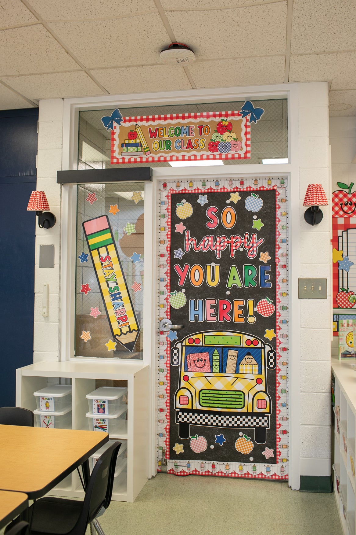 Printable So Happy You Are Here Door Decor | 90s Teacher
