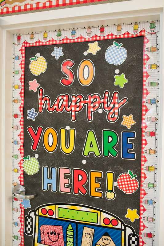 Printable So Happy You Are Here Door Decor | 90s Teacher