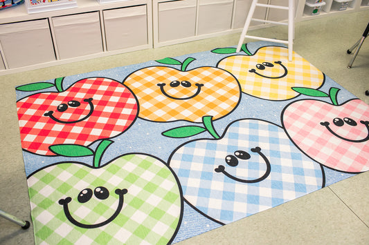 Stacked Rainbow Apples Classroom Mat by Schoolgirl Style