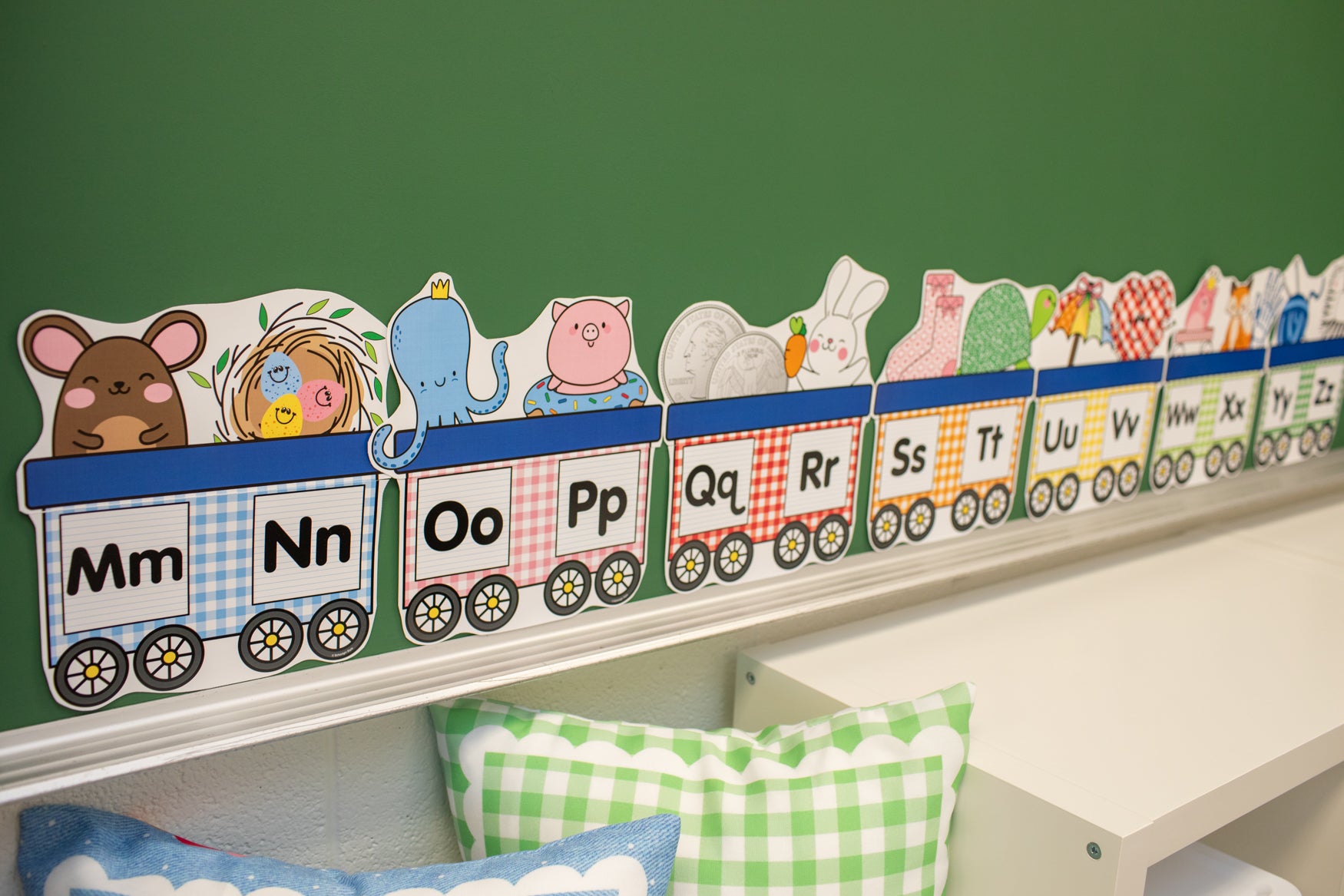 Printable Retro Cursive Alphabet Wagon | 90s Teacher