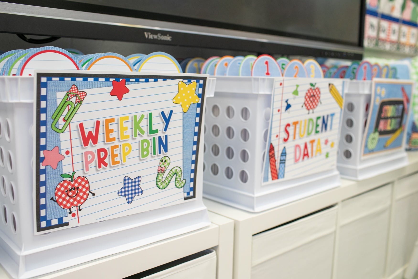 Printable Editable Weekly Prep Bin | 90s Teacher