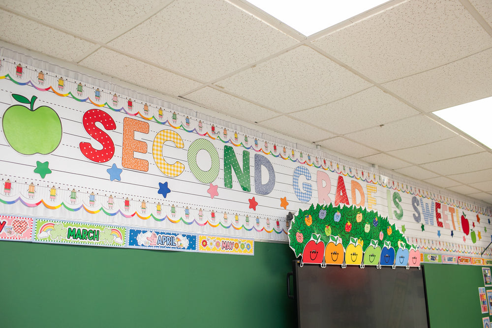 Printable Retro Second Grade Is Sweet Bulletin Board Set | 90s Teacher
