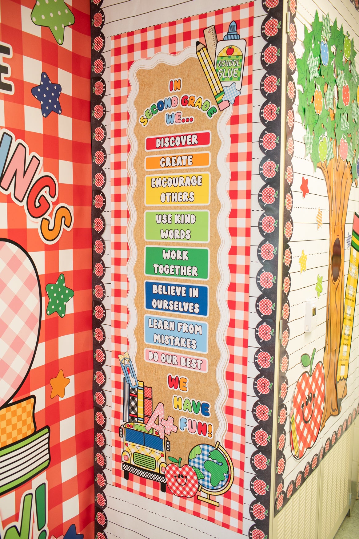 Second Grade Rainbow Walgreens Ready Kraft Style Vertical Banner | 90s Teacher