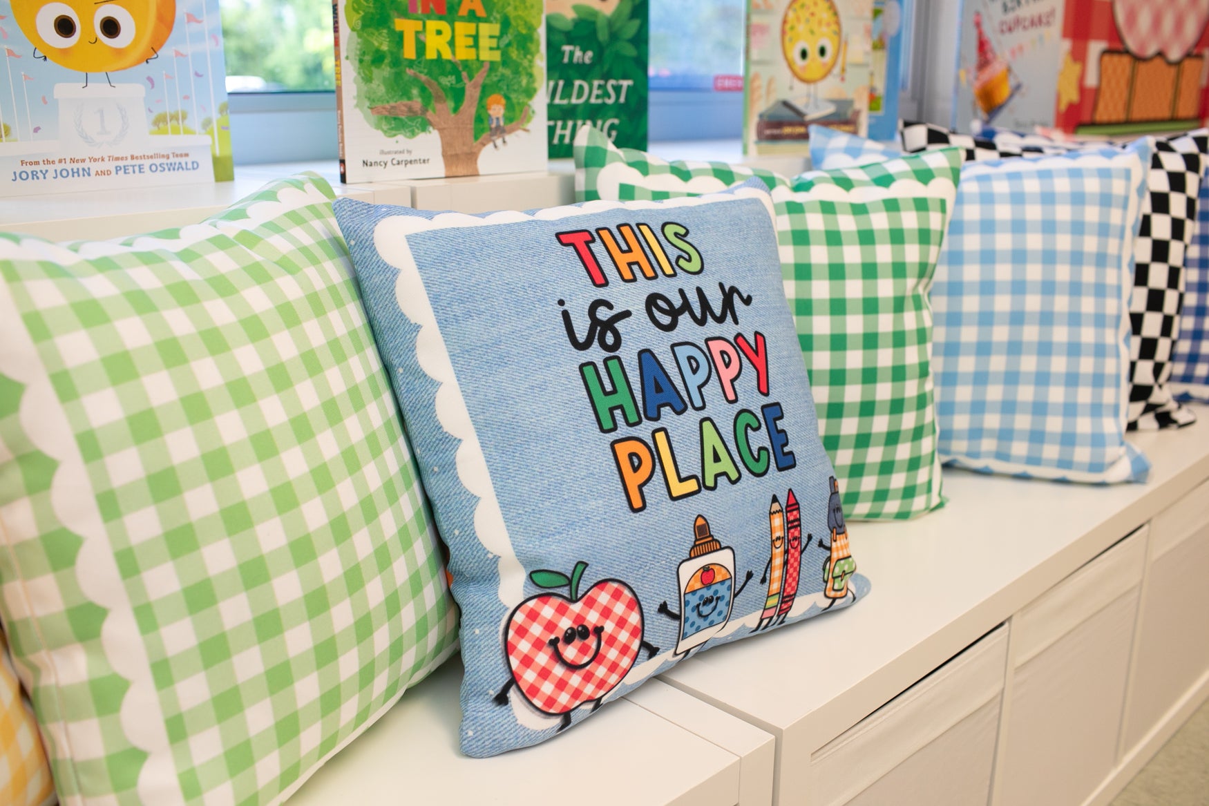 This is Our Happy Place Classroom Pillow Cover | 90s Teacher
