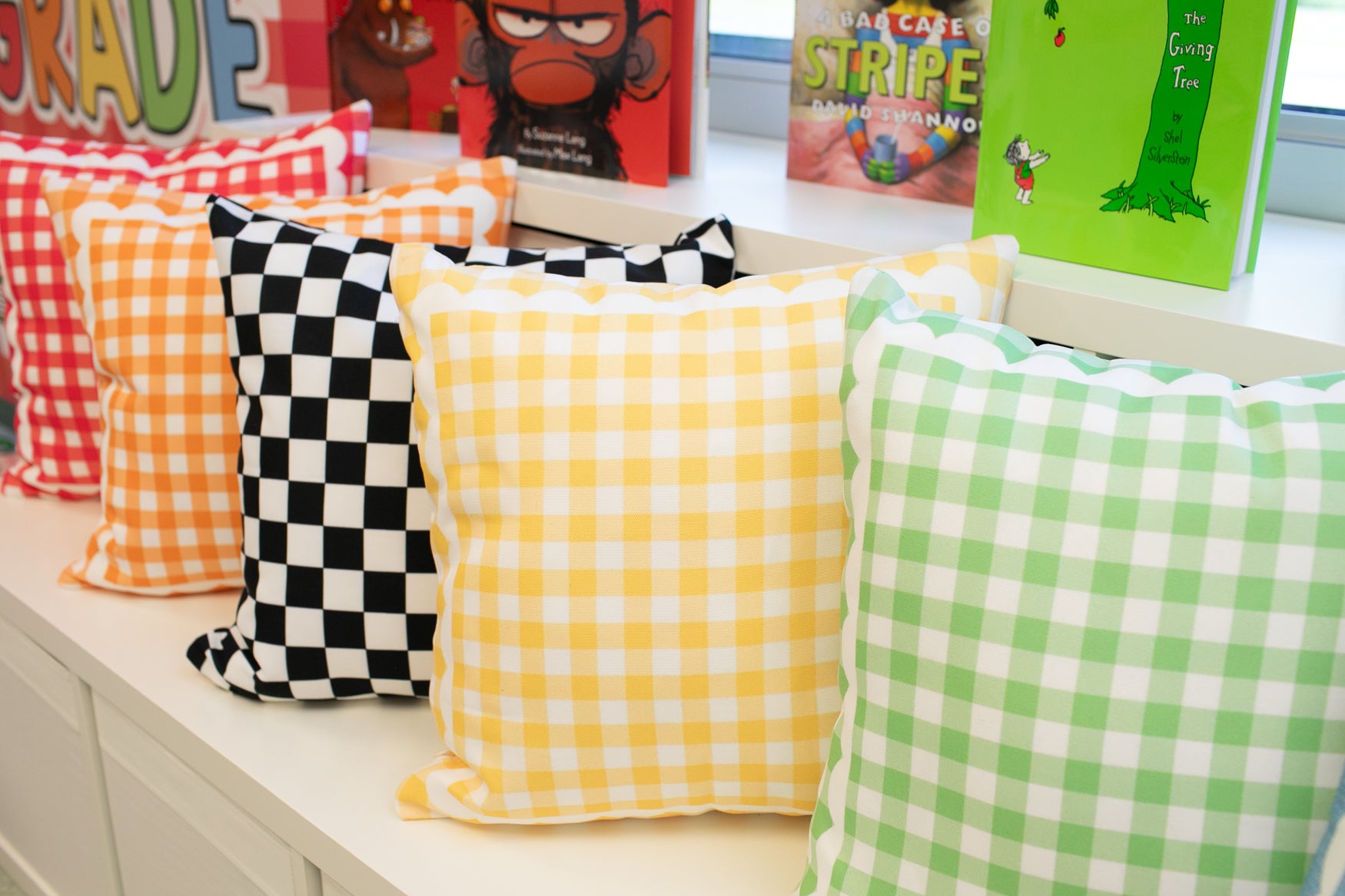 Yellow Gingham Classroom Pillow Cover | 90s Teacher