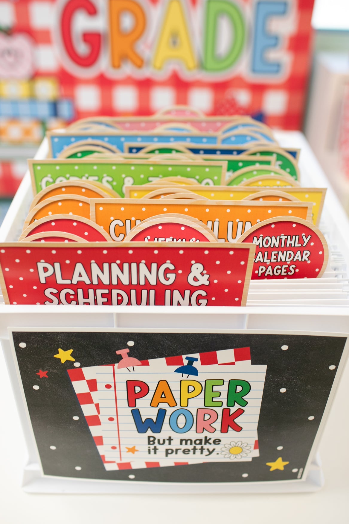 Printable Organized Teacher System Bin | 90s Teacher