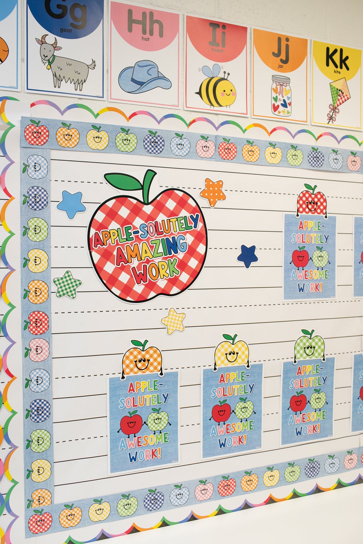 Printable Retro Jean Apple Border | 90s Teacher
