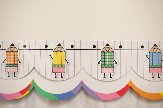 Printable Retro Pencil Pals Border | 90s Teacher