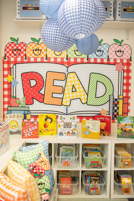 Read Gingham Classroom Vinyl Banner | 90s Teacher