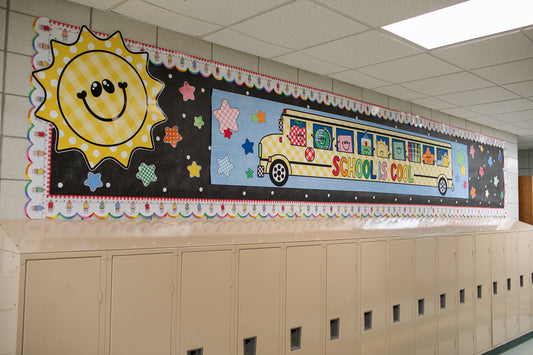 School is Cool Bus Walgreens Ready Kraft Style Banner | 90s Teacher