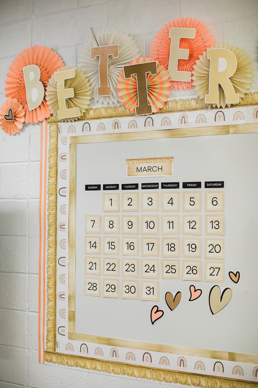 Boho Rainbow Classroom Decor | Middle School & High School Pre-Printed Bundle