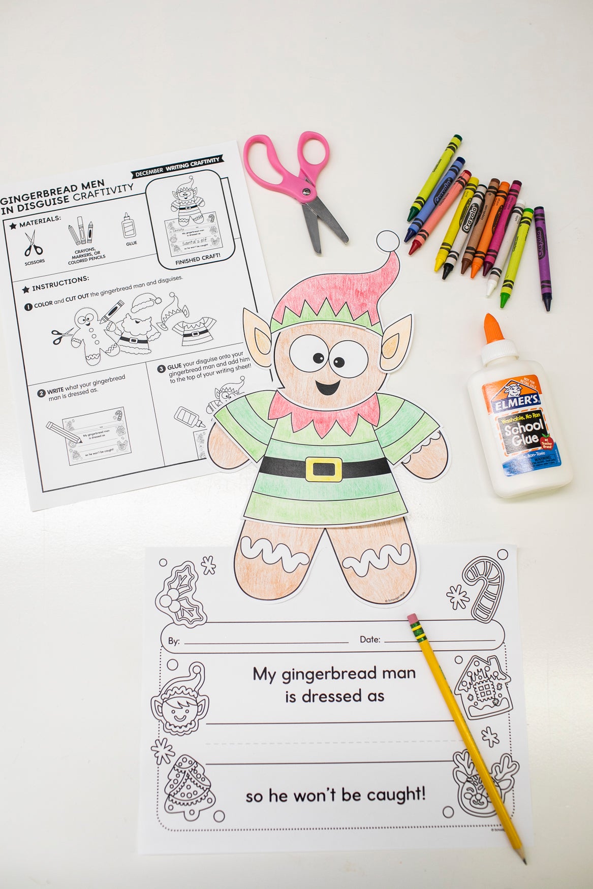 Printable December Gingerbread Men In Disguise Craft
