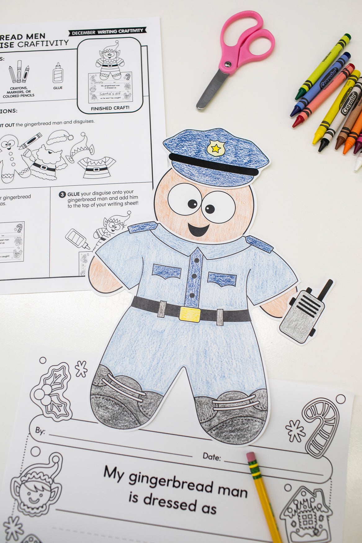 Printable December Gingerbread Men In Disguise Craft