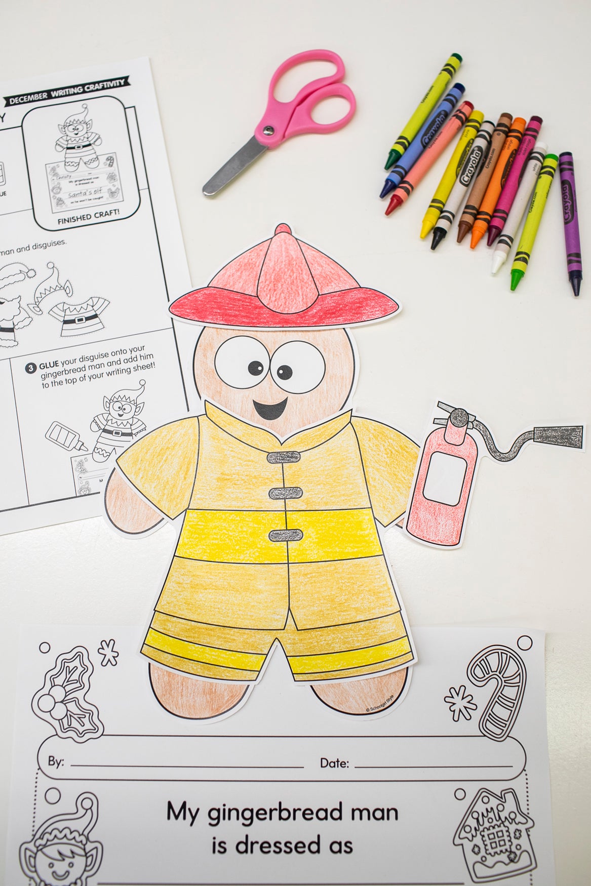 Printable December Gingerbread Men In Disguise Craft