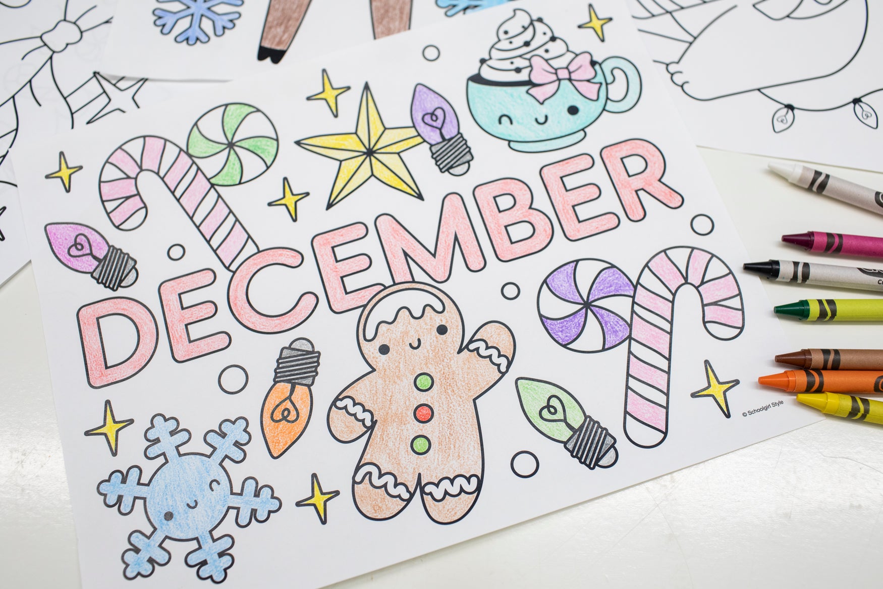 Free Printable December Coloring Pages Pack 2