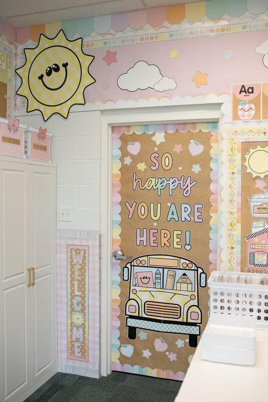 Printable So Happy You Are Here Door Decor | A Year In Pastel
