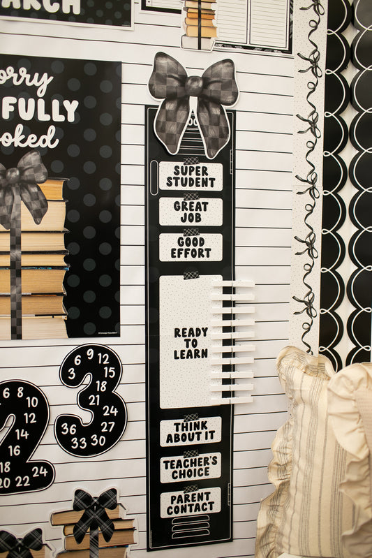 Black and White Behavior Management Chart | Books and Bows