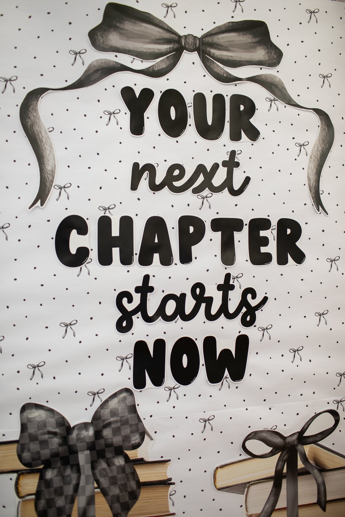 Seriously Darling – Black Bow & Polka Dot Bulletin Board Paper 25ft. | Schoolgirl Style x Fadeless®