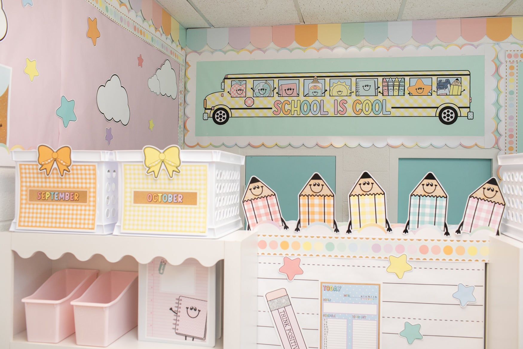 Giant School is Cool Bus Walgreens Ready Kraft Style Banner | A Year In Pastel