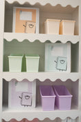 Load image into Gallery viewer, Pastel Classroom Book Bins Set of 12 | Plastic Library Storage Organizer for Teachers
