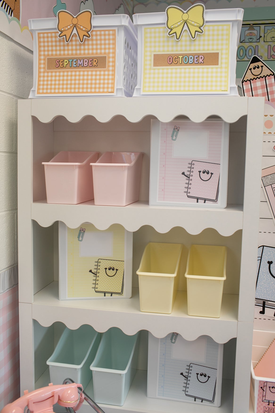 Pastel Classroom Book Bins Set of 12 | Plastic Library Storage Organizer for Teachers
