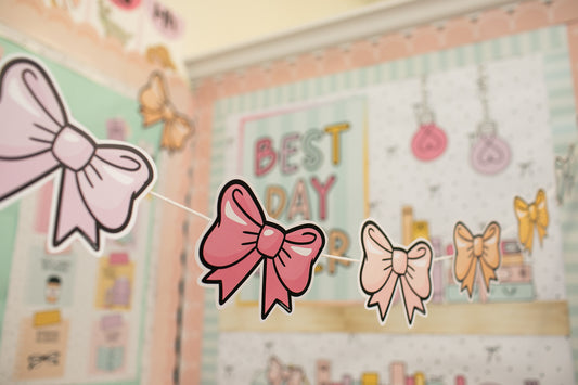 Boho Pastel Bows Printable Bulletin Board Cutouts | Pastel Pages