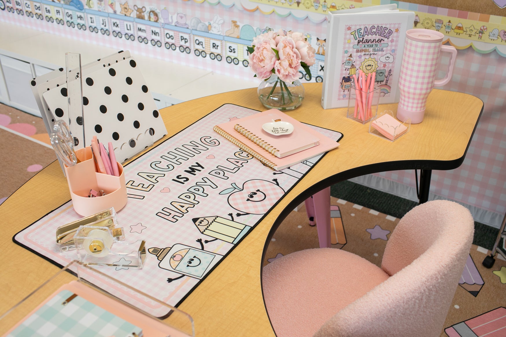 Teaching Is My Happy Place Desk Mat | A Year In Pastel