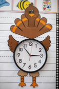 Load image into Gallery viewer, Printable Thanksgiving Turkey Clock Decoration | 90s Teacher
