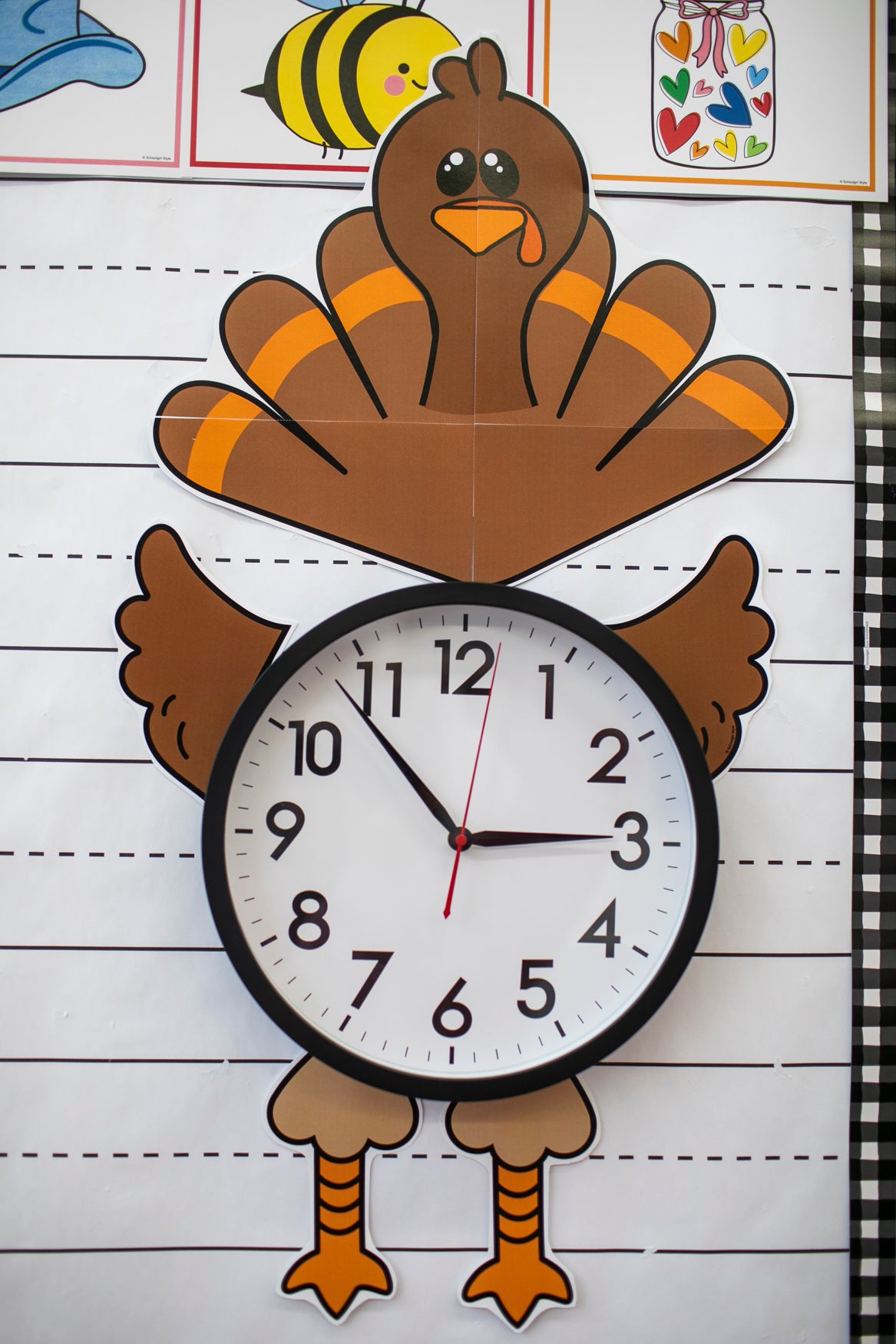 Printable Thanksgiving Turkey Clock Decoration | 90s Teacher