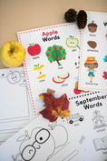 Load image into Gallery viewer, Apple words poster and September words for early writers. 
