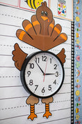 Load image into Gallery viewer, Printable Thanksgiving Turkey Clock Decoration | 90s Teacher
