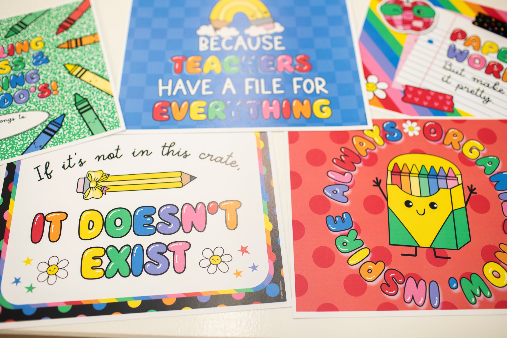 Printable Rainbow Editable Organized Teacher System Bin | School Days