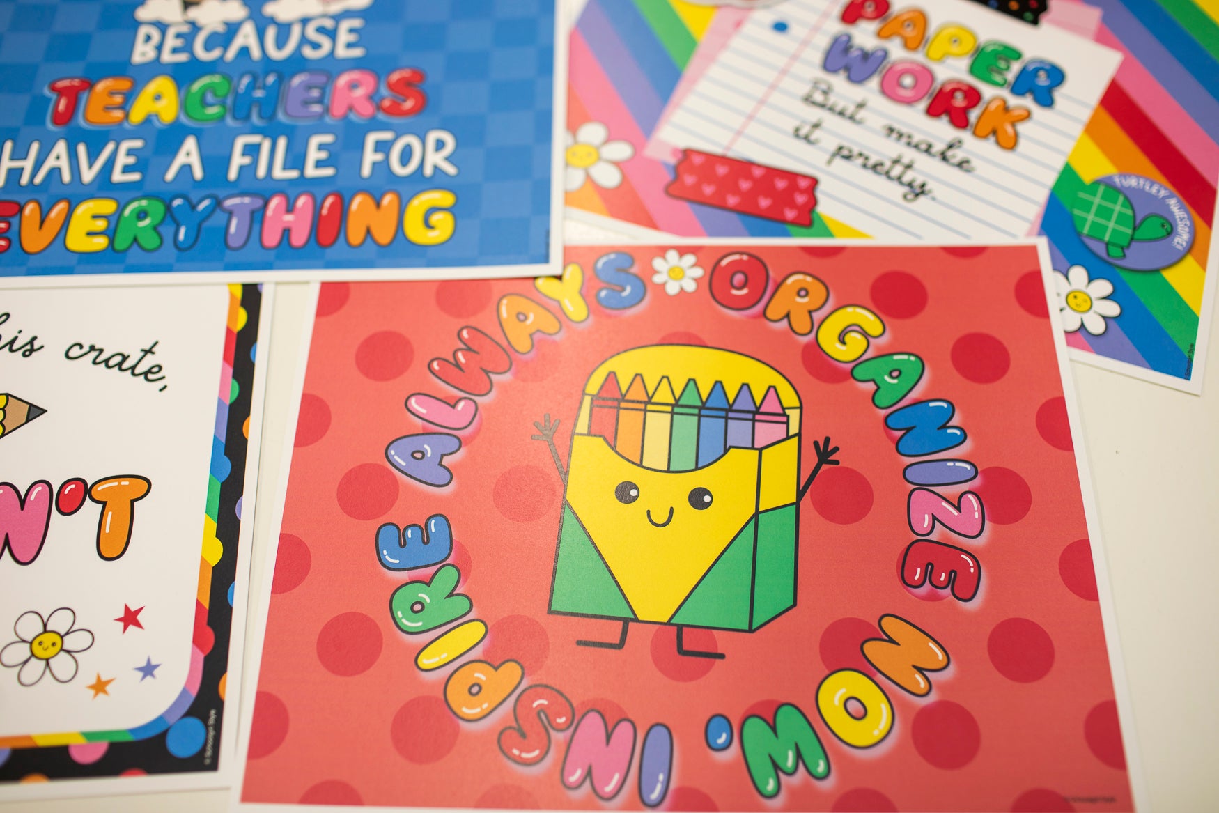 Printable Rainbow Editable Organized Teacher System Bin | School Days