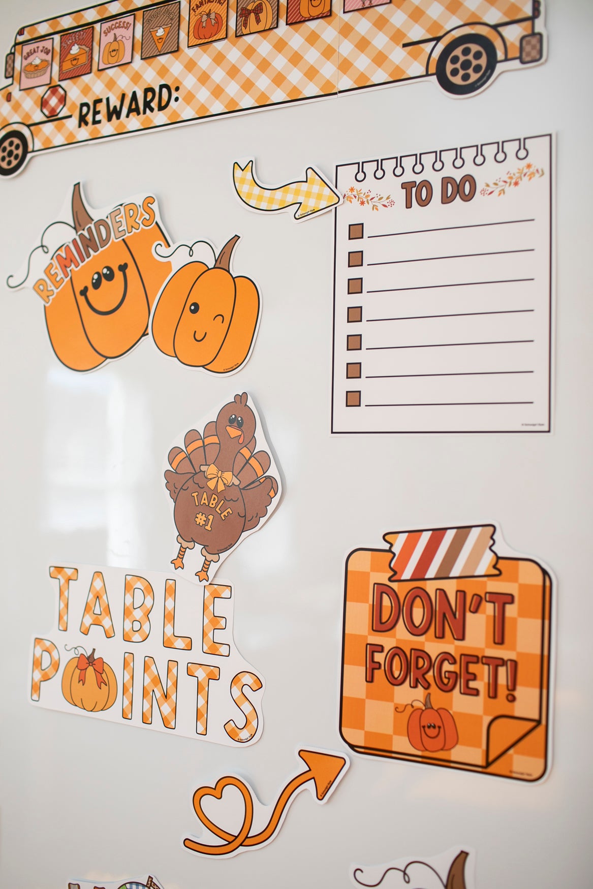 Printable Thanksgiving November Whiteboard Management System | 90s Teacher