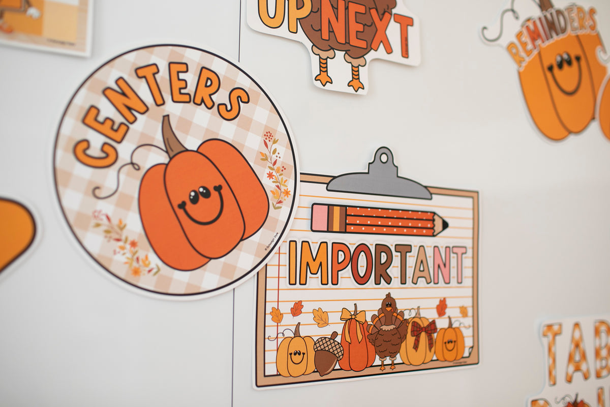 Printable Thanksgiving November Whiteboard Management System | 90s Teacher