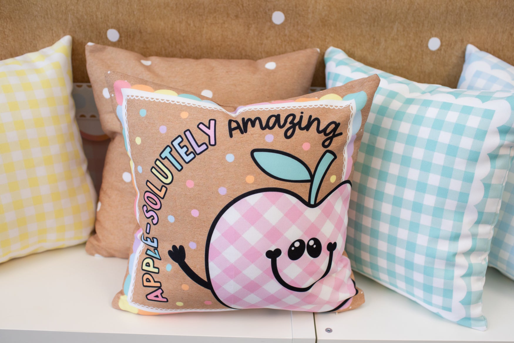 Apple-solutely Amazing Kraft Paper Classroom Pillow Cover | A Year In Pastel
