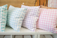Load image into Gallery viewer, Blue Pastel Gingham Classroom Classroom Pillow Cover | A Year In Pastel
