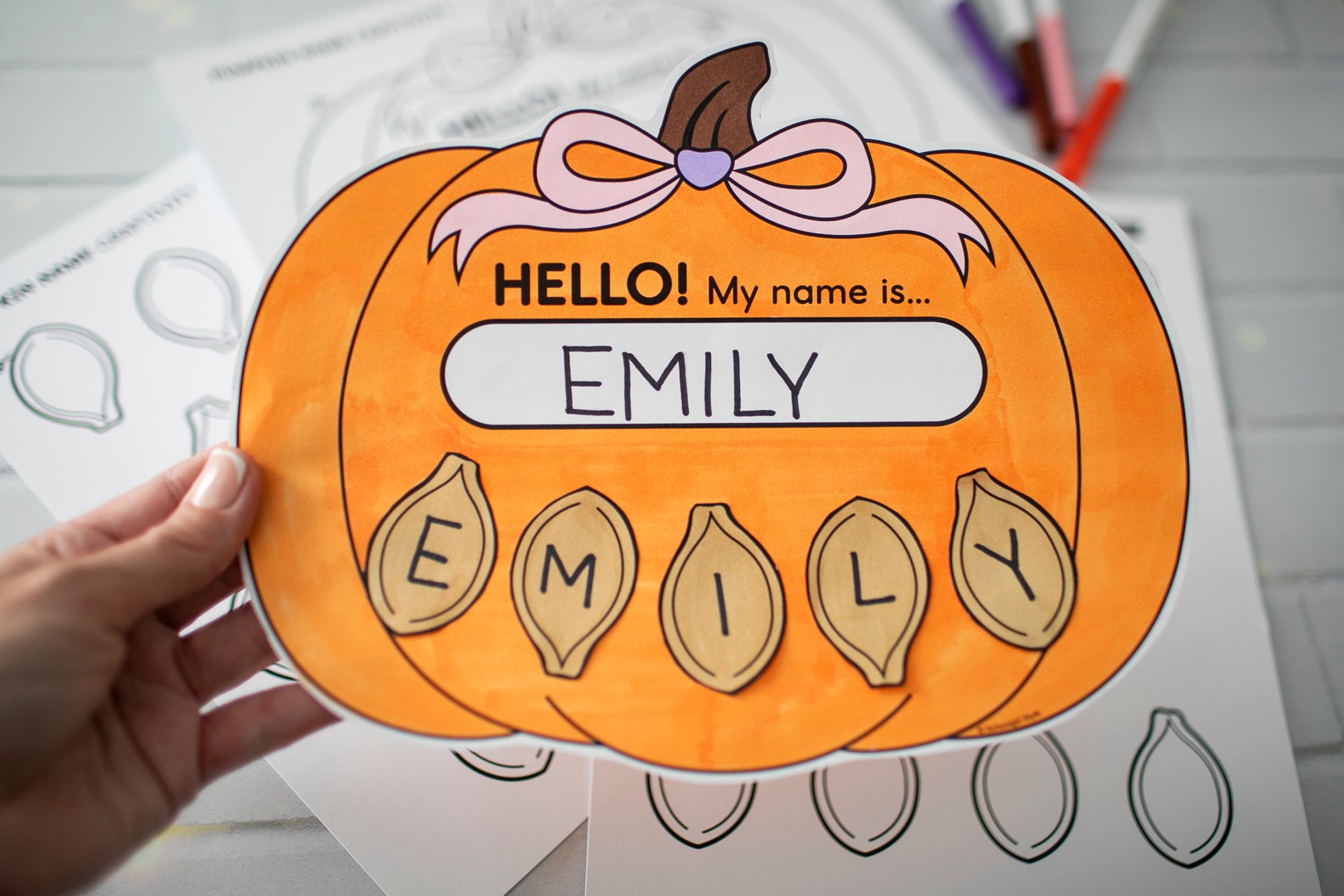 Printable Pumpkin Name Craftivity