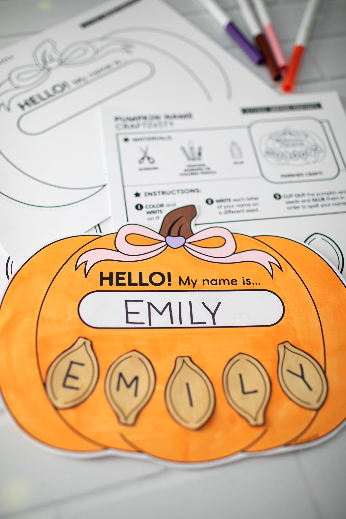 Printable Pumpkin Name Craftivity