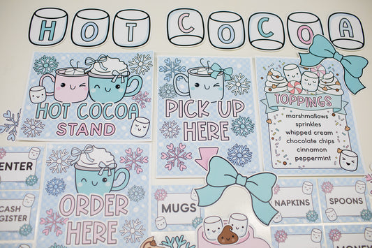 Printable January Dramatic Play Hot Cocoa Stand