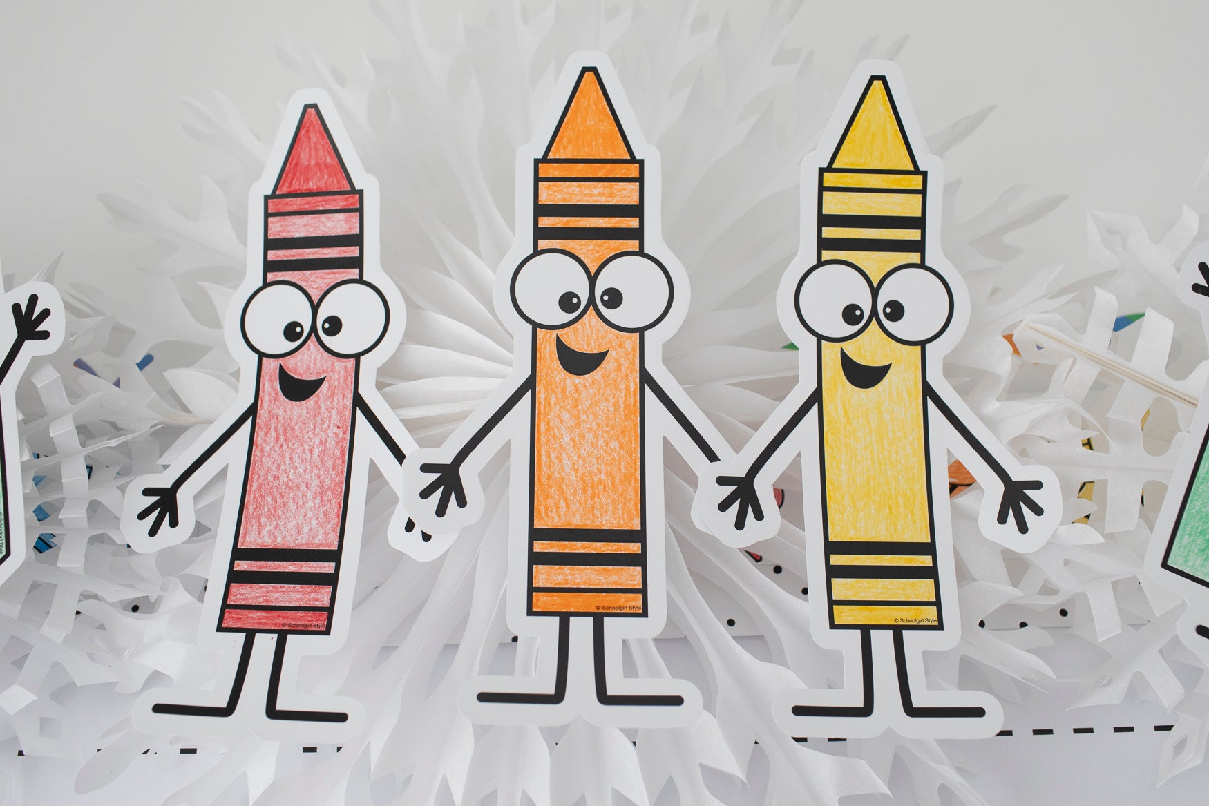 Second Grade September Crayon Box Craftivity Bulletin Board Set