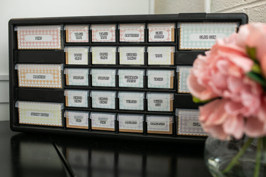 Printable Gingham Editable Teacher Toolbox Labels | A Year In Pastel