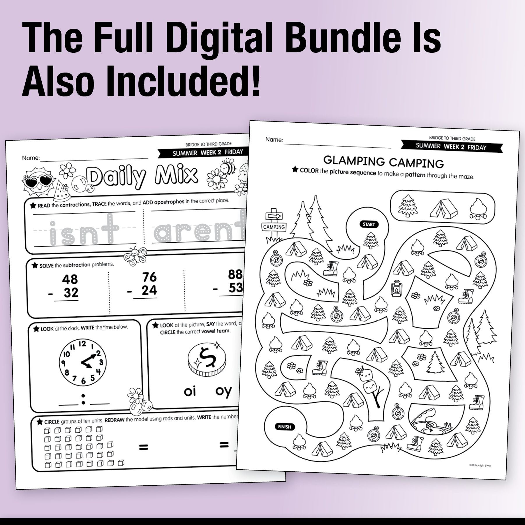 Ultimate Bridge To Third Grade Pre-Printed And Digital Summer Workbook