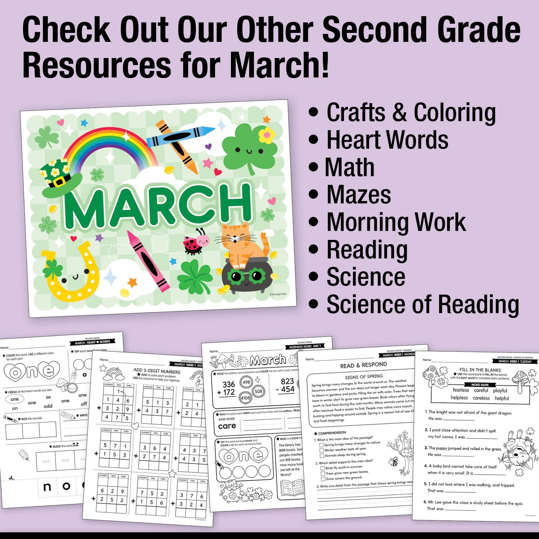 Printable Second Grade March Writing Bundle