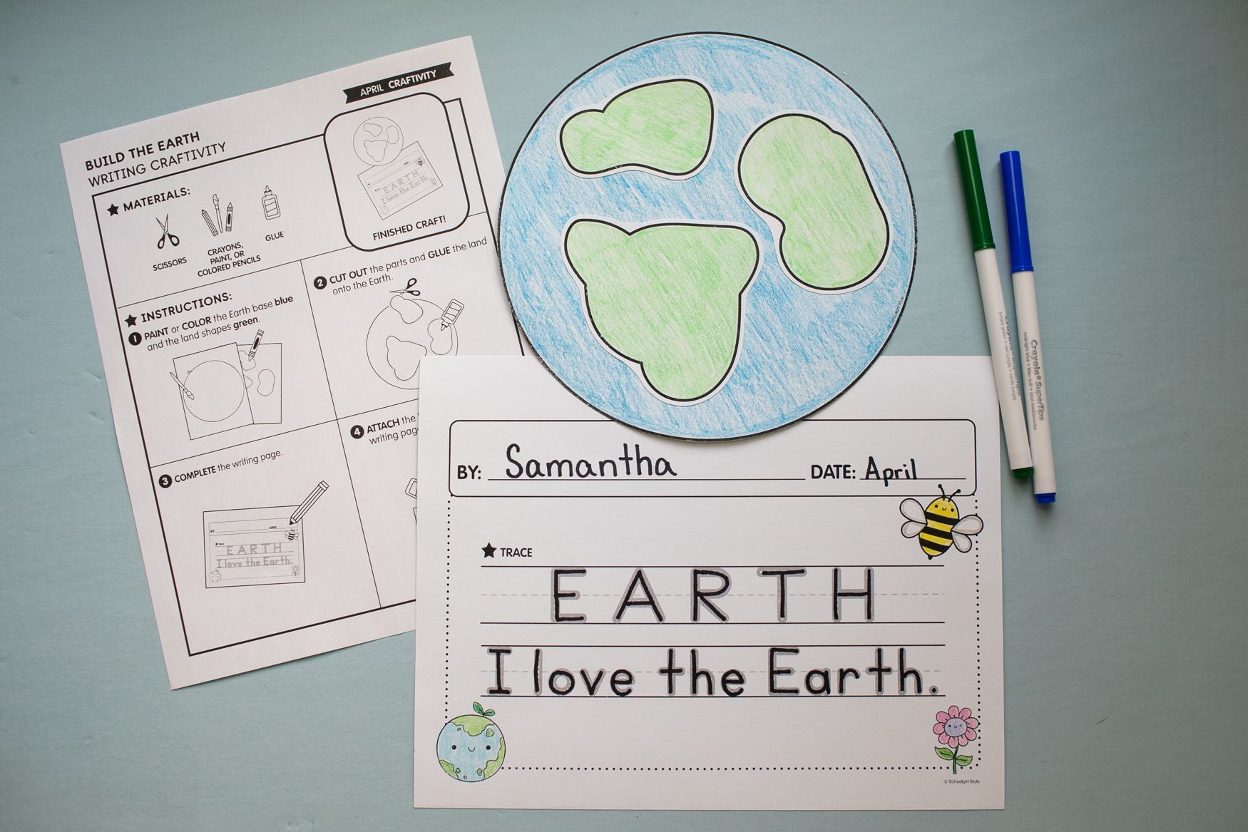 Printable April Build the Earth Craftivity and Read Aloud Mini Lesson